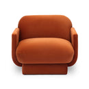 Azalea rust orange performance velvet accent chair, image 2