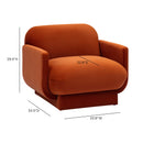 Azalea rust orange performance velvet accent chair, image 6