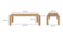 Post Dining Table Small Oak Natural