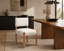 Bruno Cream Performance Chenille Dining Chair in an upscale dining room — AI-generated lifestyle image