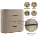 Byron Dupe light oak chest features