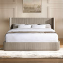 Byron Dupe light oak Eastern King bed on a white background