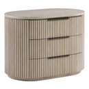 Byron Dupe light oak nightstand detail view 1
