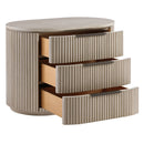 Byron Dupe light oak nightstand detail view 3