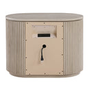 Byron Dupe light oak nightstand detail view 5