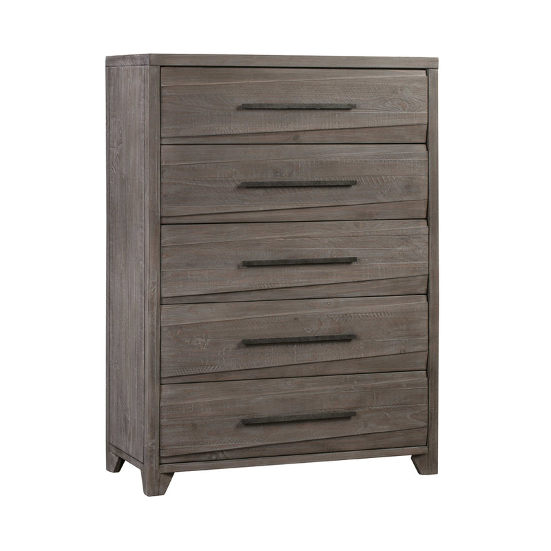 Hearst Solid Wood Five Drawer Chest in Sahara Tan