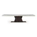 Cairo - Italian Modern Faux Marble & Pecan Elm Extendable Dining Table