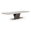 Cairo - Italian Modern Faux Marble & Pecan Elm Extendable Dining Table