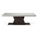 Cairo - Italian Modern Faux Marble & Pecan Elm Extendable Dining Table