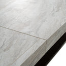 Cairo - Italian Modern Faux Marble & Pecan Elm Extendable Dining Table