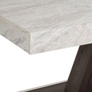 Cairo - Italian Modern Faux Marble & Pecan Elm Extendable Dining Table