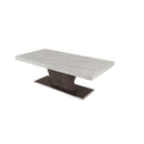 Cairo - Italian Modern Faux Marble & Pecan Elm Extendable Dining Table