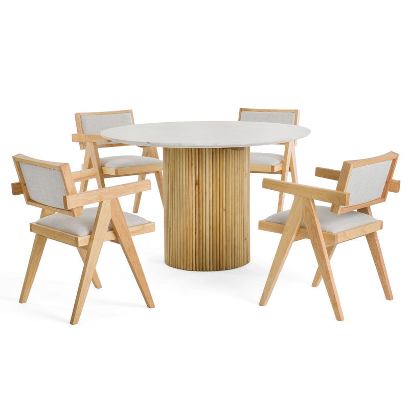 Modrest - Cambridge White Marble & Mango Round Dining Table