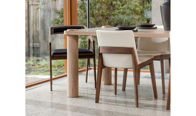 Padma Oak Arm Chair Light Grey