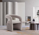 Corvette Dove velvet chair angled view