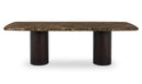 Daphne dining table in dark Emperador marble, front view