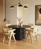 Modrest Depew - Mid-Century Modern Black Oak Round Dining Table