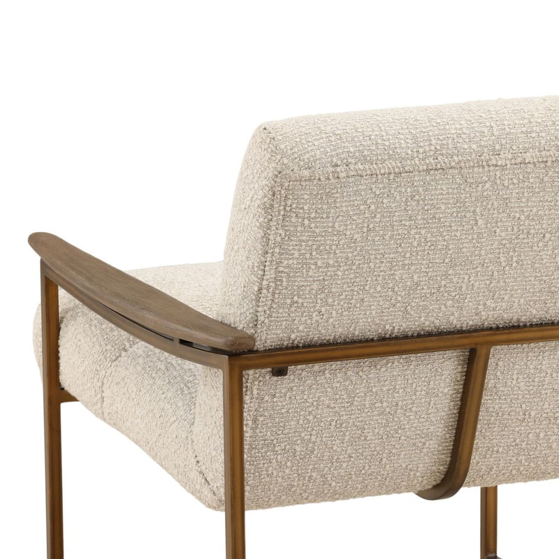 Rue Occasional Chair – Cream Bouclé & Bronze Frame