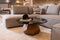 Modrest Rackham Modern Walnut & Smoked Glass Coffee Table