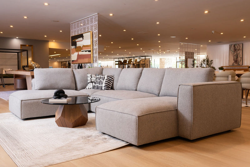 Modrest Rackham Modern Walnut & Smoked Glass Coffee Table