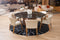 Modrest Kaye - Modern Walnut + Glass 71" Round Dining Table