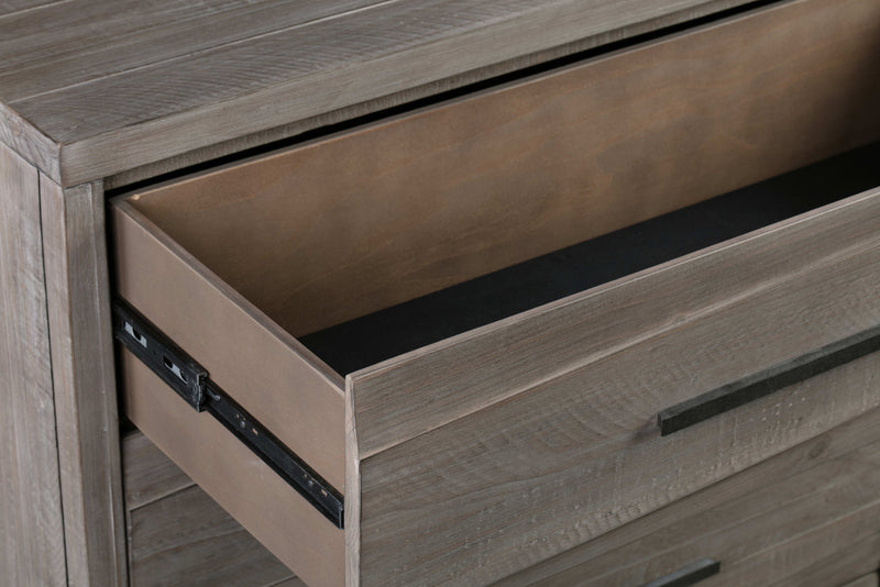 Hearst Solid Wood Five Drawer Chest in Sahara Tan