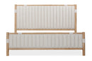 Furano Upholstered Panel Bed in Ginger and Brun Boucle