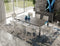 Modrest Fauna - Modern Elm Grey & Stainless Steel Chrome Dining Table