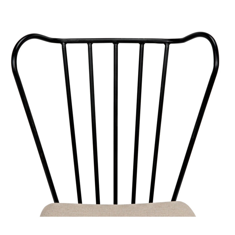 Boundary Chair, Metal Frame W/Linen Fabric