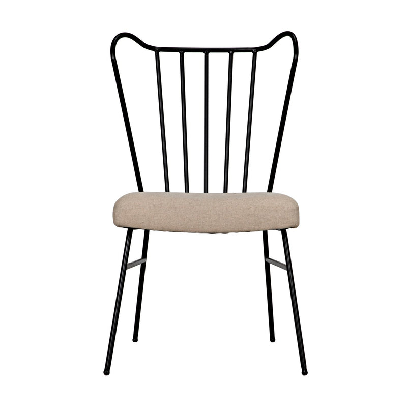 Boundary Chair, Metal Frame W/Linen Fabric
