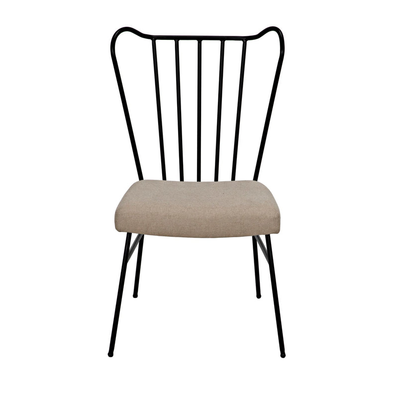 Boundary Chair, Metal Frame W/Linen Fabric