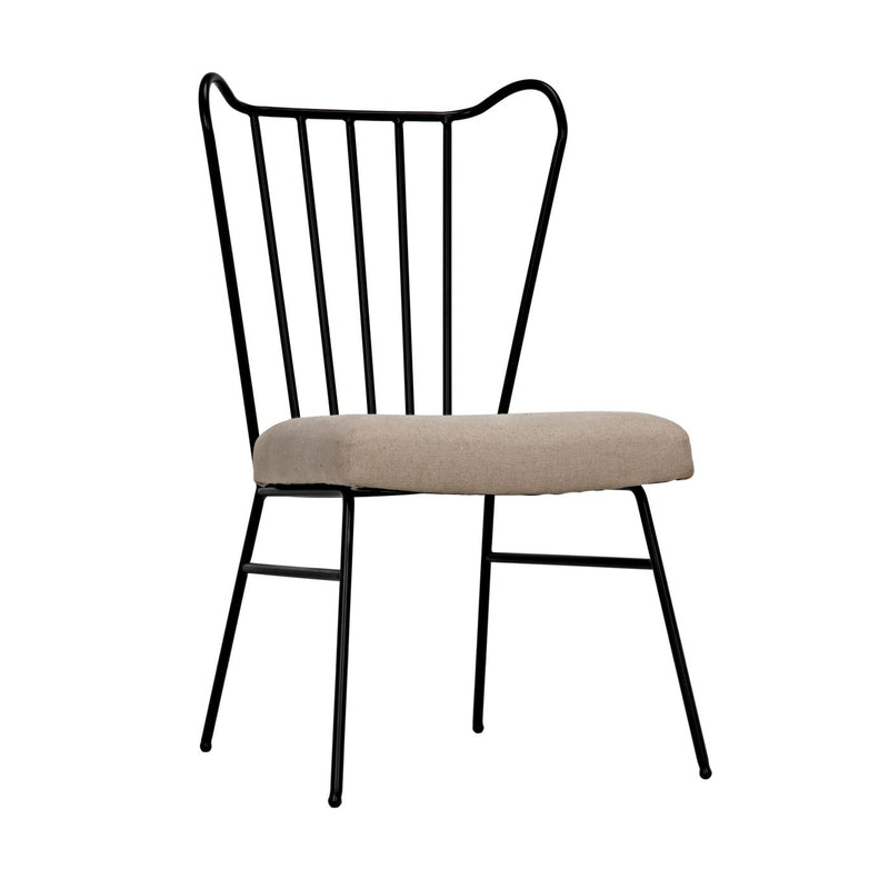 Boundary Chair, Metal Frame W/Linen Fabric