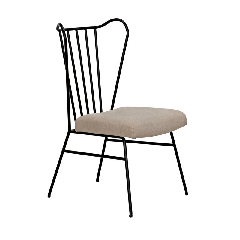 Boundary Chair, Metal Frame W/Linen Fabric
