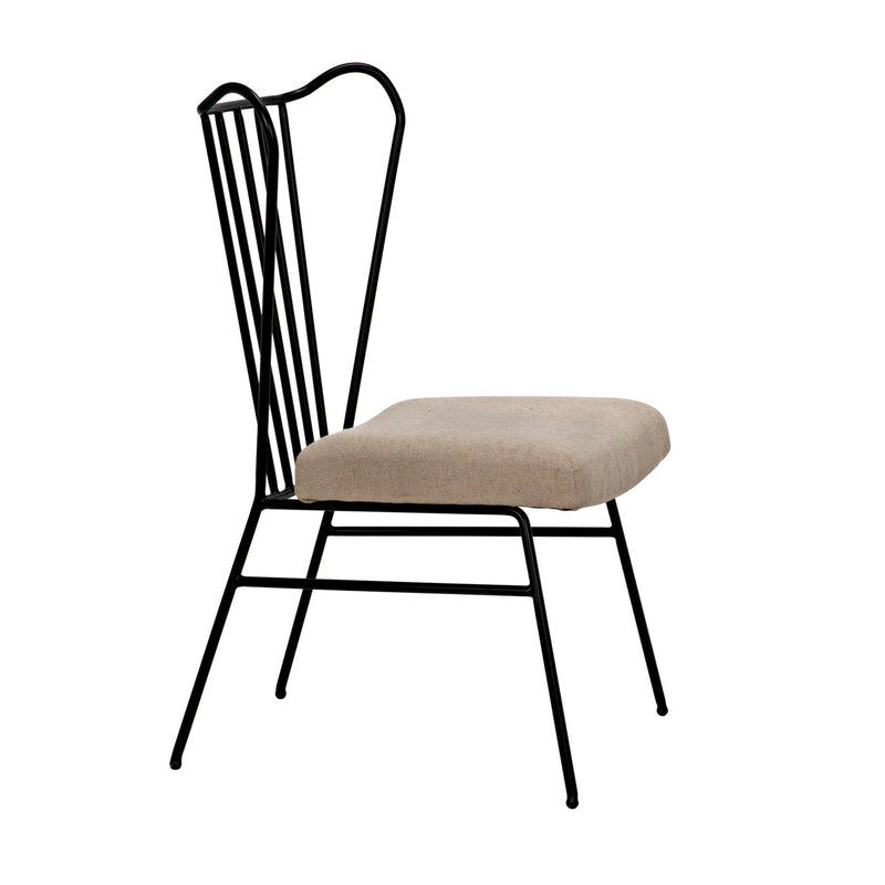 Boundary Chair, Metal Frame W/Linen Fabric