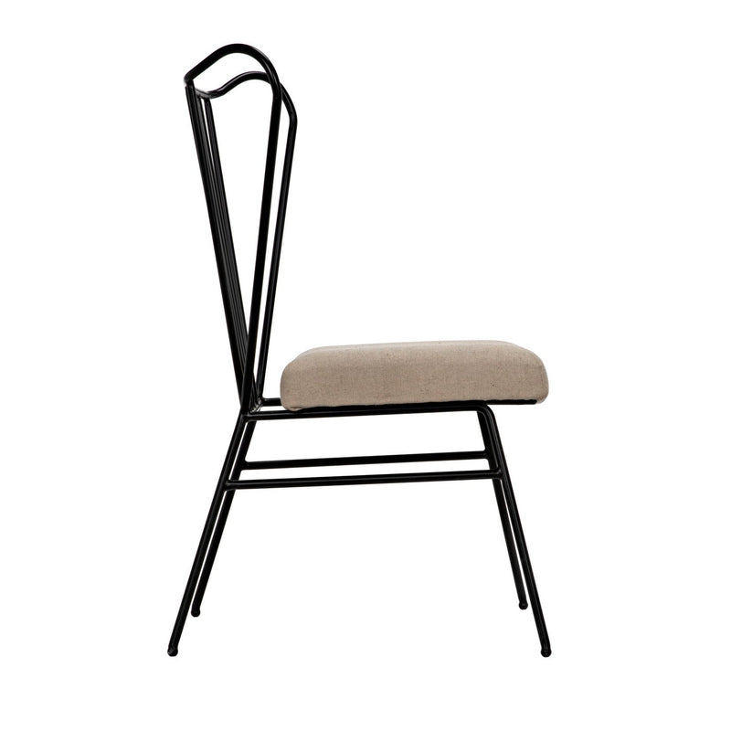 Boundary Chair, Metal Frame W/Linen Fabric