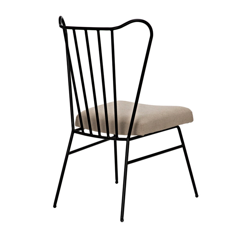 Boundary Chair, Metal Frame W/Linen Fabric