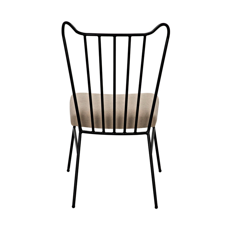 Boundary Chair, Metal Frame W/Linen Fabric
