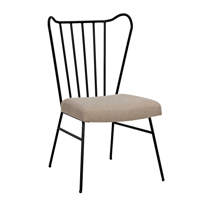 Boundary Chair, Metal Frame W/Linen Fabric