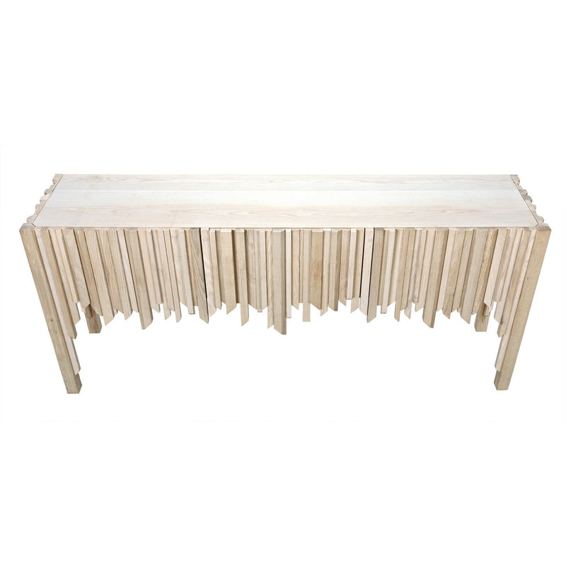 Desdemona Sideboard with 3 Drawers, Bleached Elm