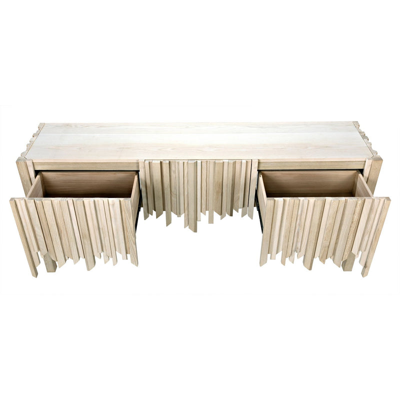 Desdemona Sideboard with 3 Drawers, Bleached Elm