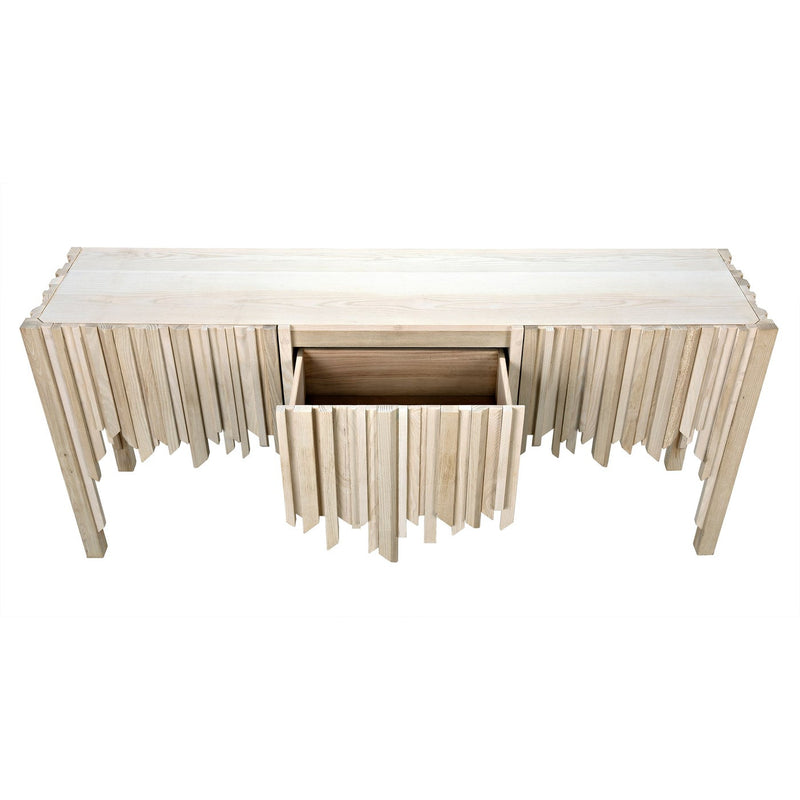 Desdemona Sideboard with 3 Drawers, Bleached Elm