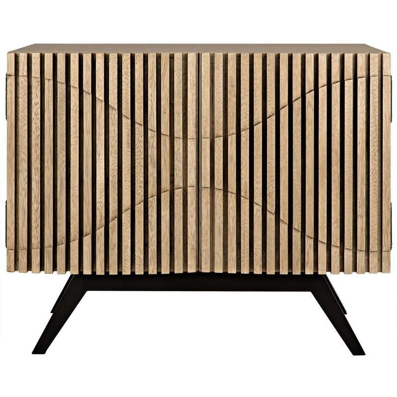 Illusion Single Sideboard with Steel Base, Bleached Walnut