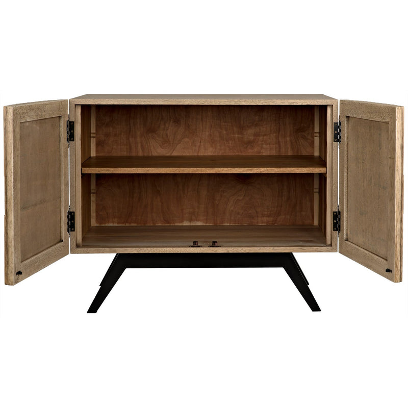 Illusion Single Sideboard with Steel Base, Bleached Walnut