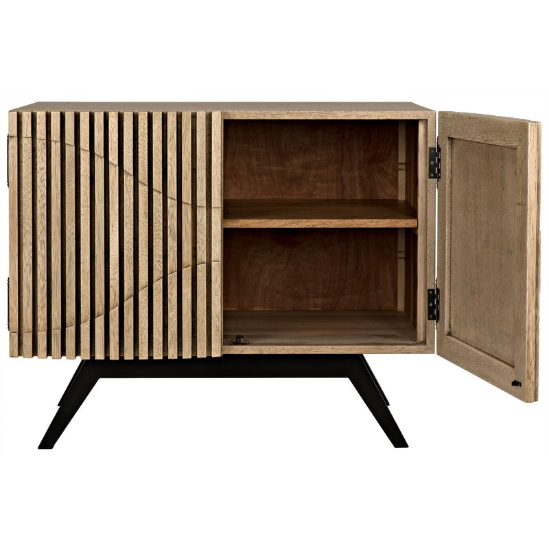 Illusion Single Sideboard with Steel Base, Bleached Walnut