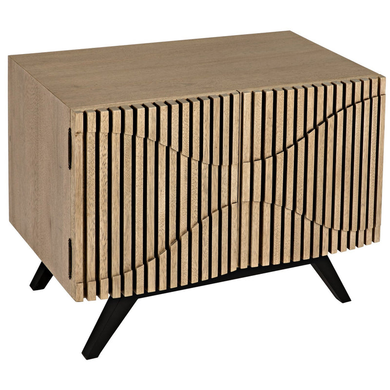 Illusion Single Sideboard with Steel Base, Bleached Walnut