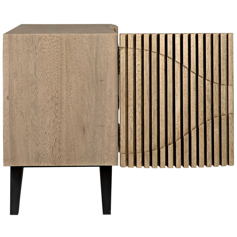 Illusion Single Sideboard with Steel Base, Bleached Walnut