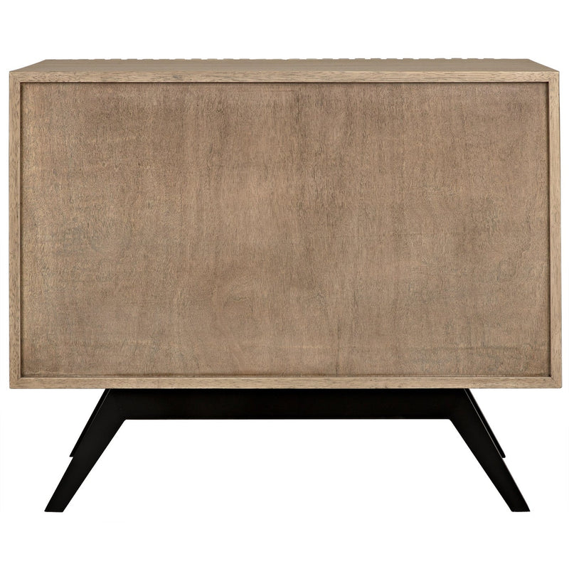 Illusion Single Sideboard with Steel Base, Bleached Walnut