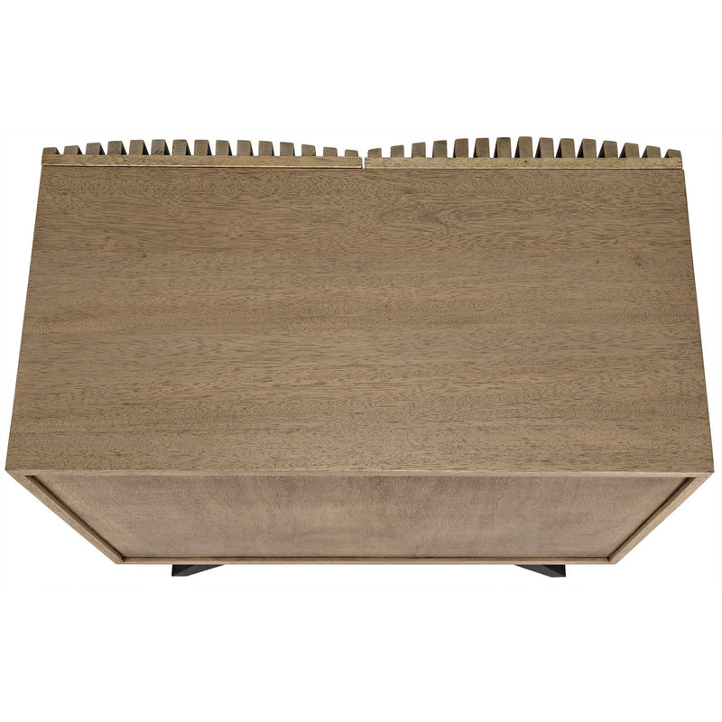 Illusion Single Sideboard with Steel Base, Bleached Walnut