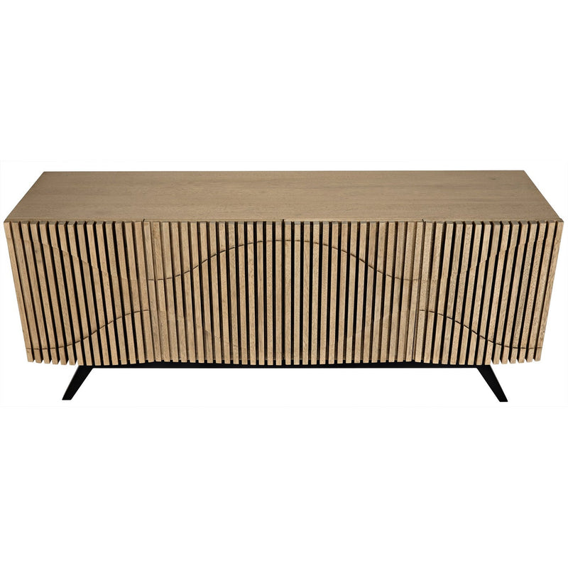 Illusion Sideboard with Steel Base, Bleached Walnut