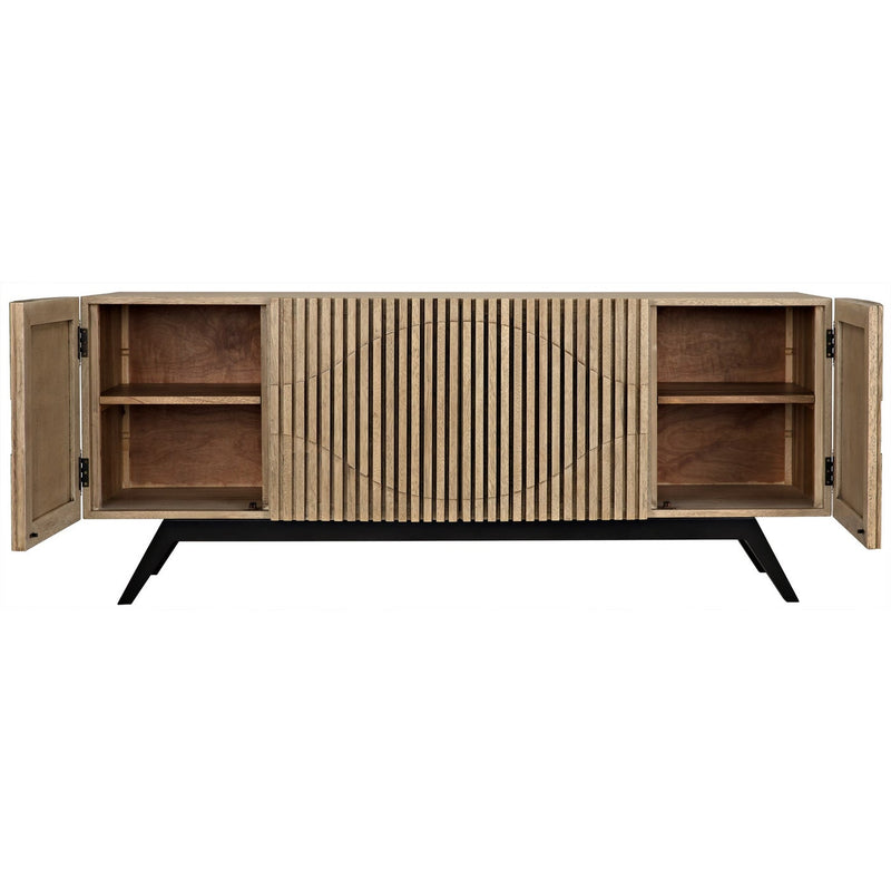 Illusion Sideboard with Steel Base, Bleached Walnut